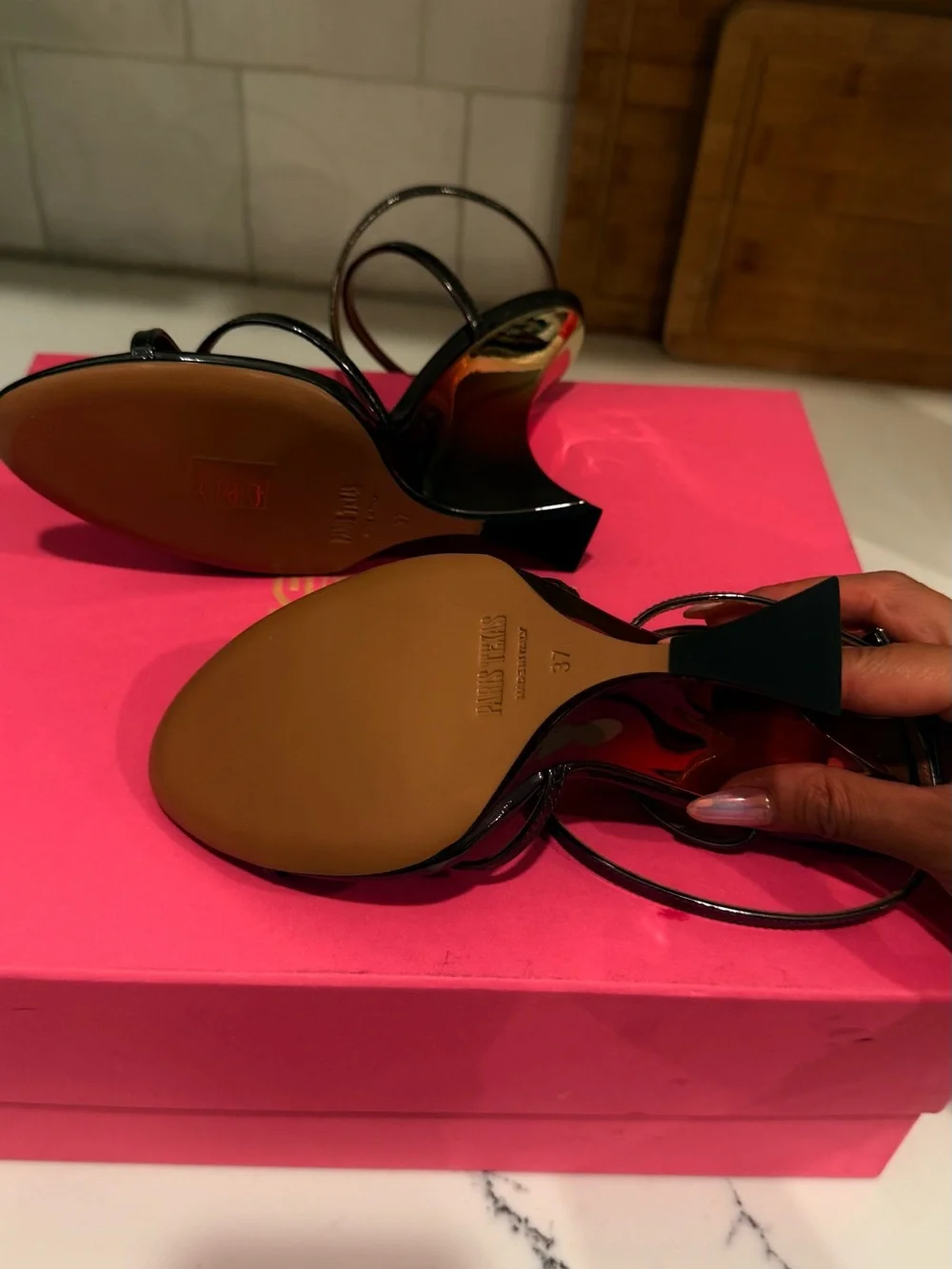 Paris Texas Ombre Wedge Sandal - Brown/Orange